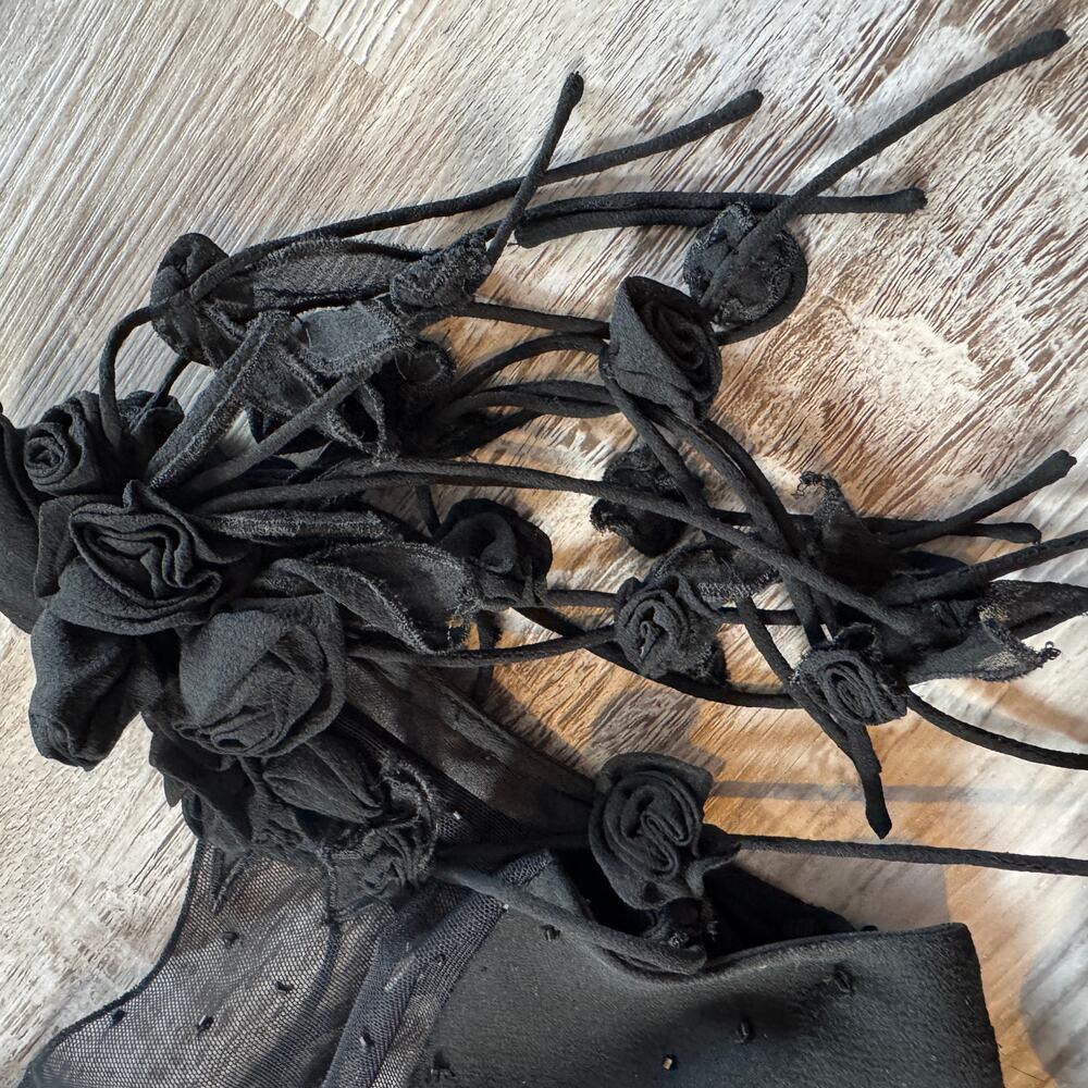 Vintage Sue Wong Y2K Black Silk Beaded Dress Dark Fairy Goth Homecoming Formal 2 - Picture 5 of 13